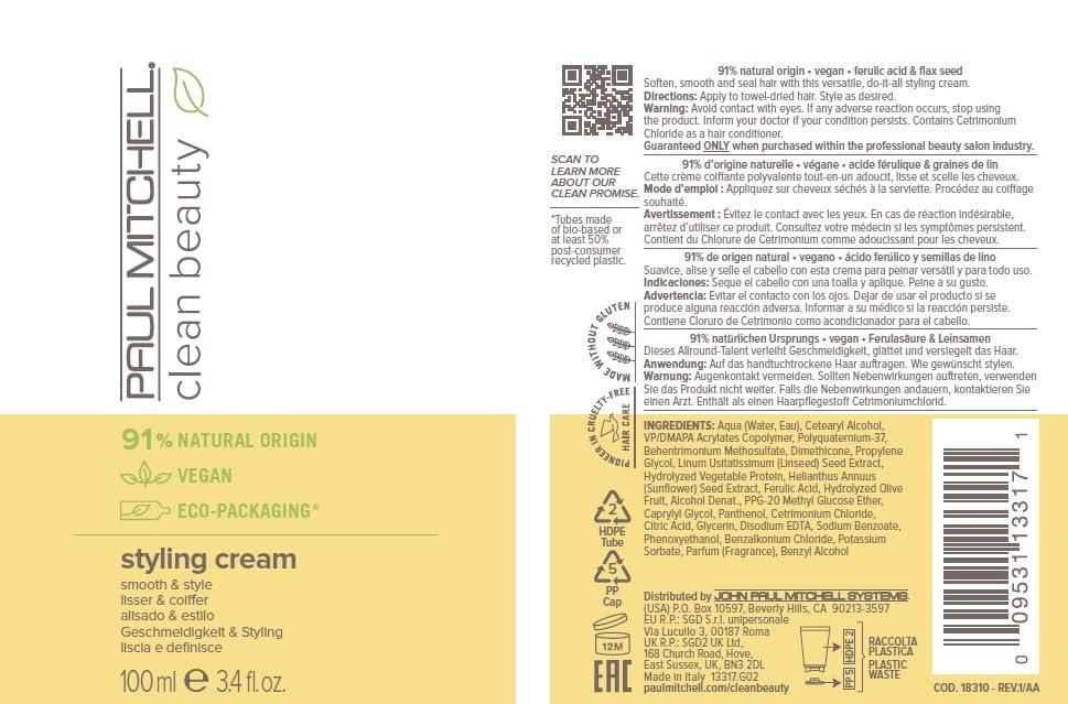 image:imagePaul Mitchell Clean Beauty Styling Cream Smooth amp Style For All Hair Types 34 fl oz