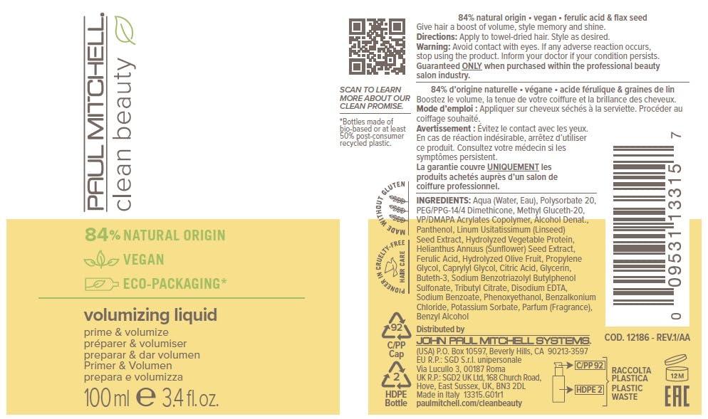 image:imagePaul Mitchell Clean Beauty Volumizing Liquid Prime amp Volumize For All Hair Types Especially Fine Hair 34 fl oz