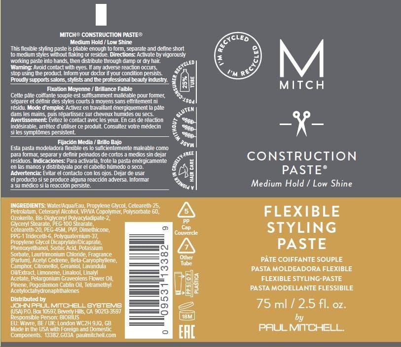 image:imageMITCH by Paul Mitchell Construction Paste for Men Medium Hold Low Shine For All Hair Types  Short to Medium Hair 25 fl oz