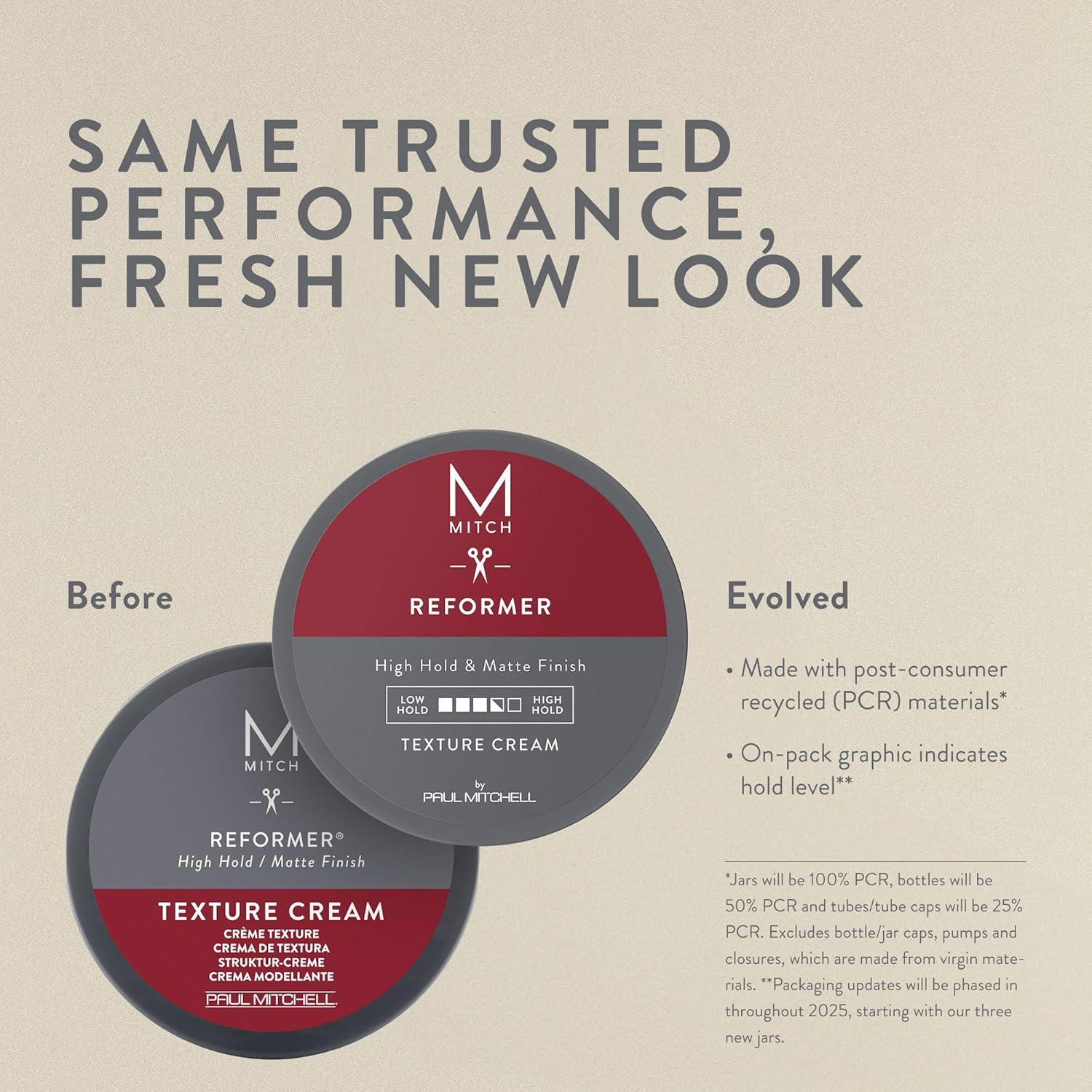 image:imageMITCH by Paul Mitchell Reformer Texture Cream for Men High Hold Matte Finish For All Hair Types Especially Fine to Medium Hair 3 oz3 Ounce Pack of 1