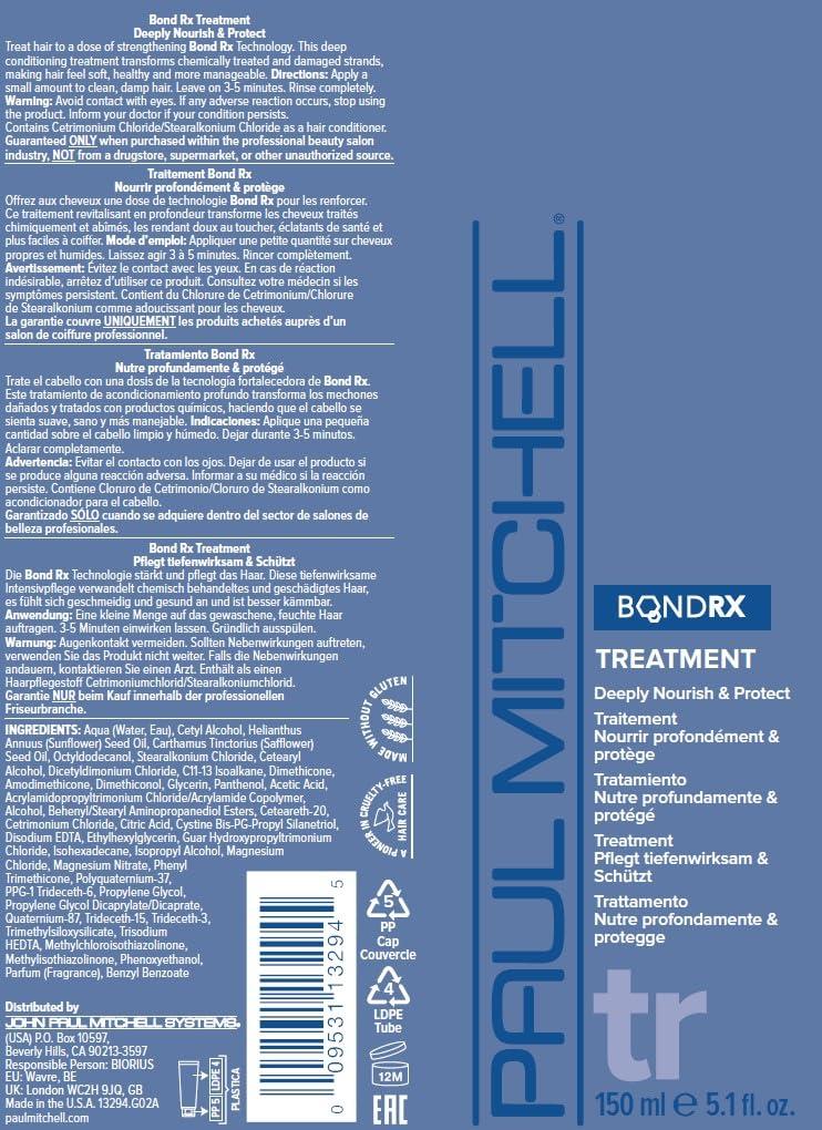 image:imagePaul Mitchell Bond Rx Treatment Deeply Nourishes Protects For Chemically Treated Damaged HairLuxurious scent with warm notes of amber sandalwood and vanilla orchid