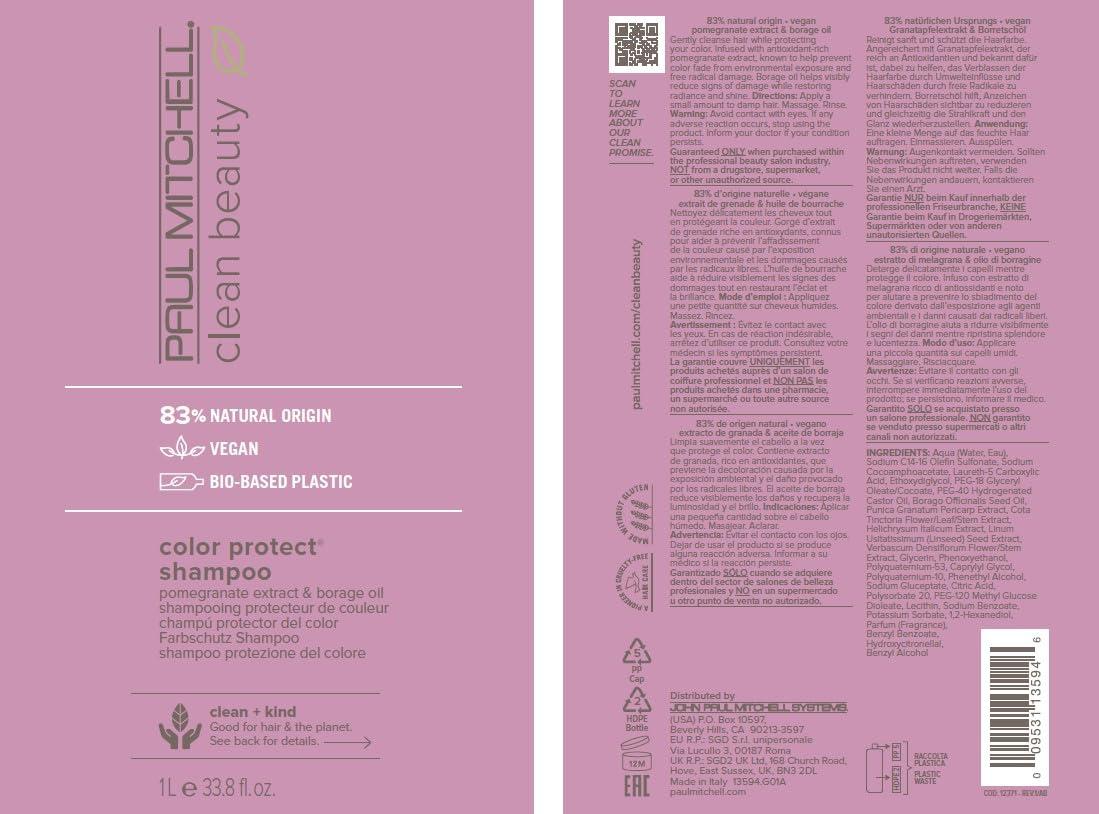 image:imagePaul Mitchell Clean Beauty Color Protect Shampoo Gently Cleanses Protects Hair Color For ColorTreated Hair338 Fl Oz Pack of 1