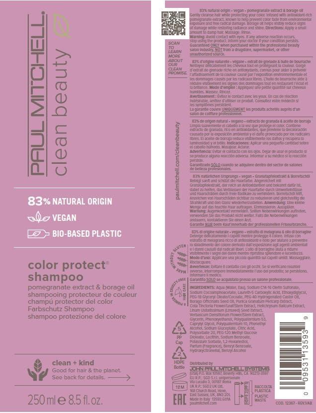 image:imagePaul Mitchell Clean Beauty Color Protect Shampoo Gently Cleanses Protects Hair Color For ColorTreated Hair85 Fl Oz Pack of 1