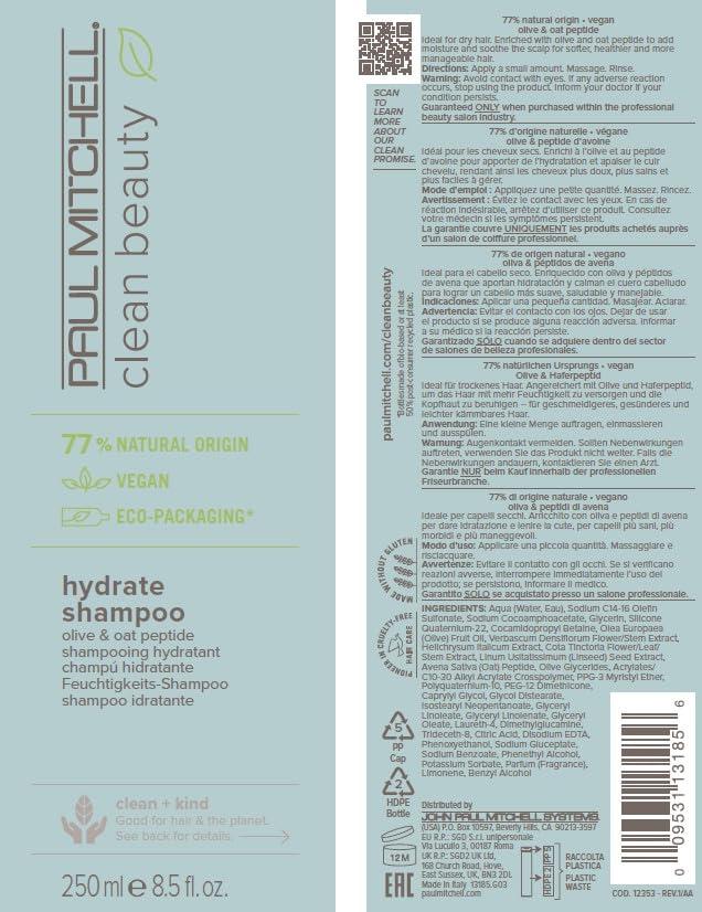 image:imagePaul Mitchell Clean Beauty Hydrate Shampoo Replenishes Hair Adds Moisture For Dry Hair85 Fl Oz Pack of 1