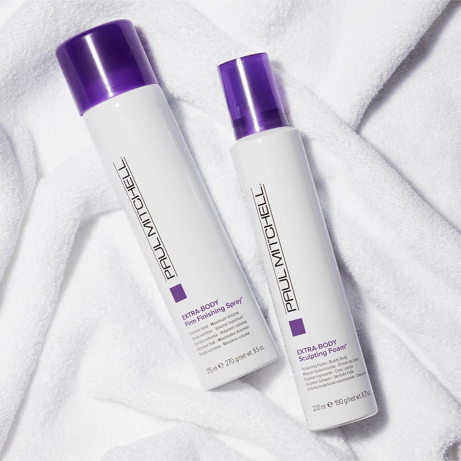 image:imagePaul Mitchell ExtraBody Sculpting Foam Adds Fullness Touchable Finish For Fine HairA complex citrus herbal scent with energizing notes of lemon and neroli