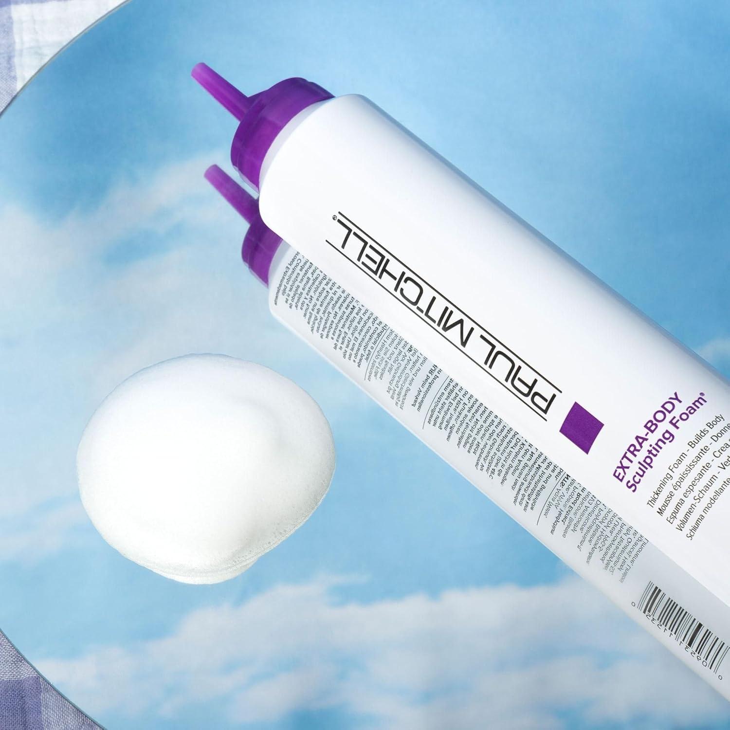 image:imagePaul Mitchell ExtraBody Sculpting Foam Adds Fullness Touchable Finish For Fine HairA complex citrus herbal scent with energizing notes of lemon and neroli