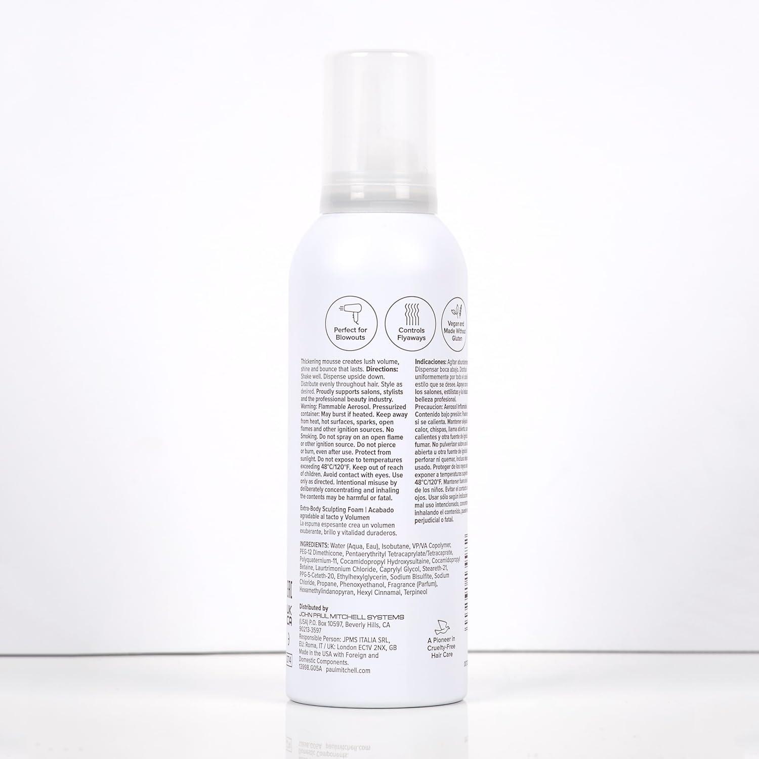 image:imagePaul Mitchell ExtraBody Sculpting Foam Adds Fullness Touchable Finish For Fine HairA complex citrus herbal scent with energizing notes of lemon and neroli