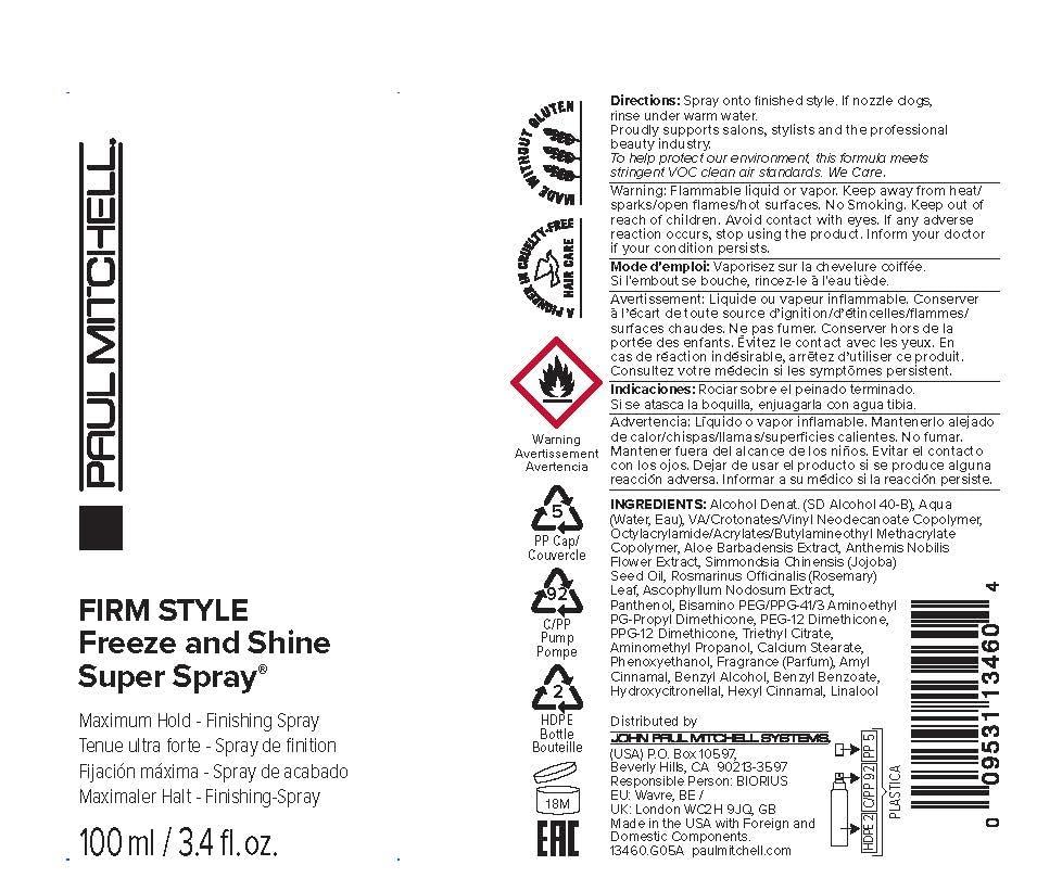 image:imagePaul Mitchell Freeze and Shine Super Hairspray Maximum Hold Shiny Finish Hairspray For Coarse Hair34 Fl Oz Pack of 1