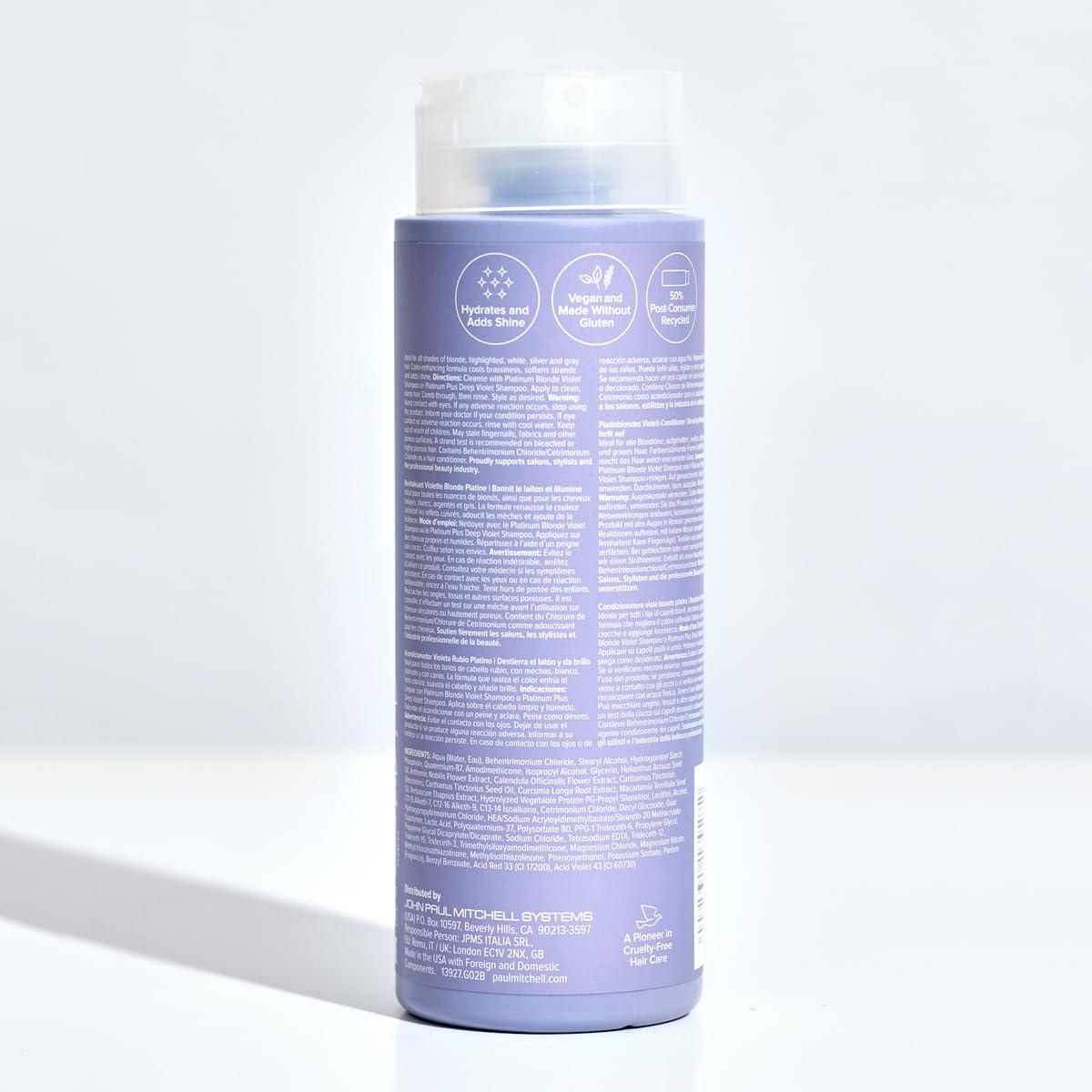image:imagePaul Mitchell Platinum Blonde Violet Conditioner Banishes Brass Brightens Ideal for Light to Medium Blonde Silver Gray or White Hair1014 Fl Oz Pack of 1