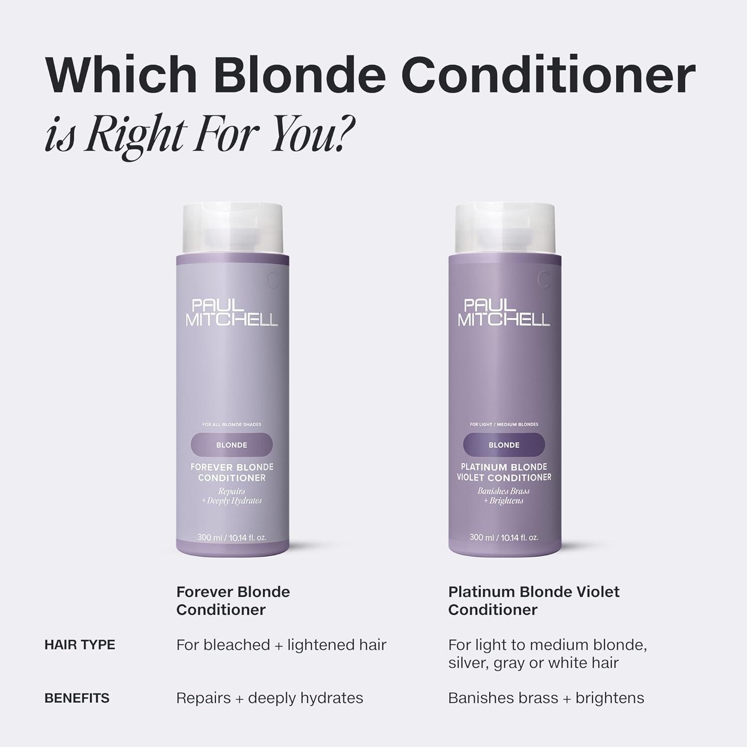 image:imagePaul Mitchell Platinum Blonde Violet Conditioner Banishes Brass Brightens Ideal for Light to Medium Blonde Silver Gray or White Hair338 Fl Oz Pack of 1