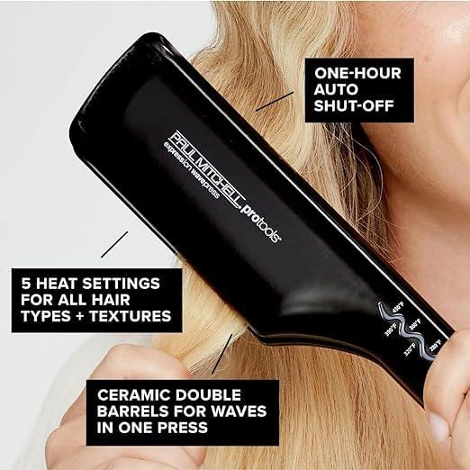 image:imagePaul Mitchell Pro Tools Express Ion WavePress Ceramic Deep Waver FastHeating to Create a Variety of Wavy Hairstyles Including Deep Waves Beach Waves Mermaid Hair Crimped Hair