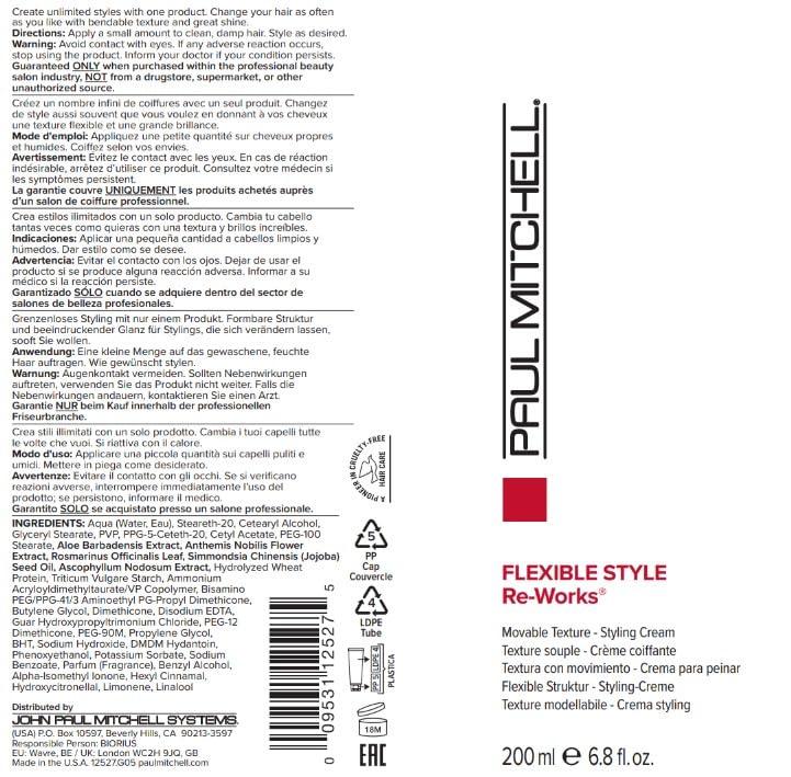 image:imagePaul Mitchell ReWorks Styling Cream Pliable Flexible Hold Easy Restyling For All Hair Types68 Fl Oz Pack of 1