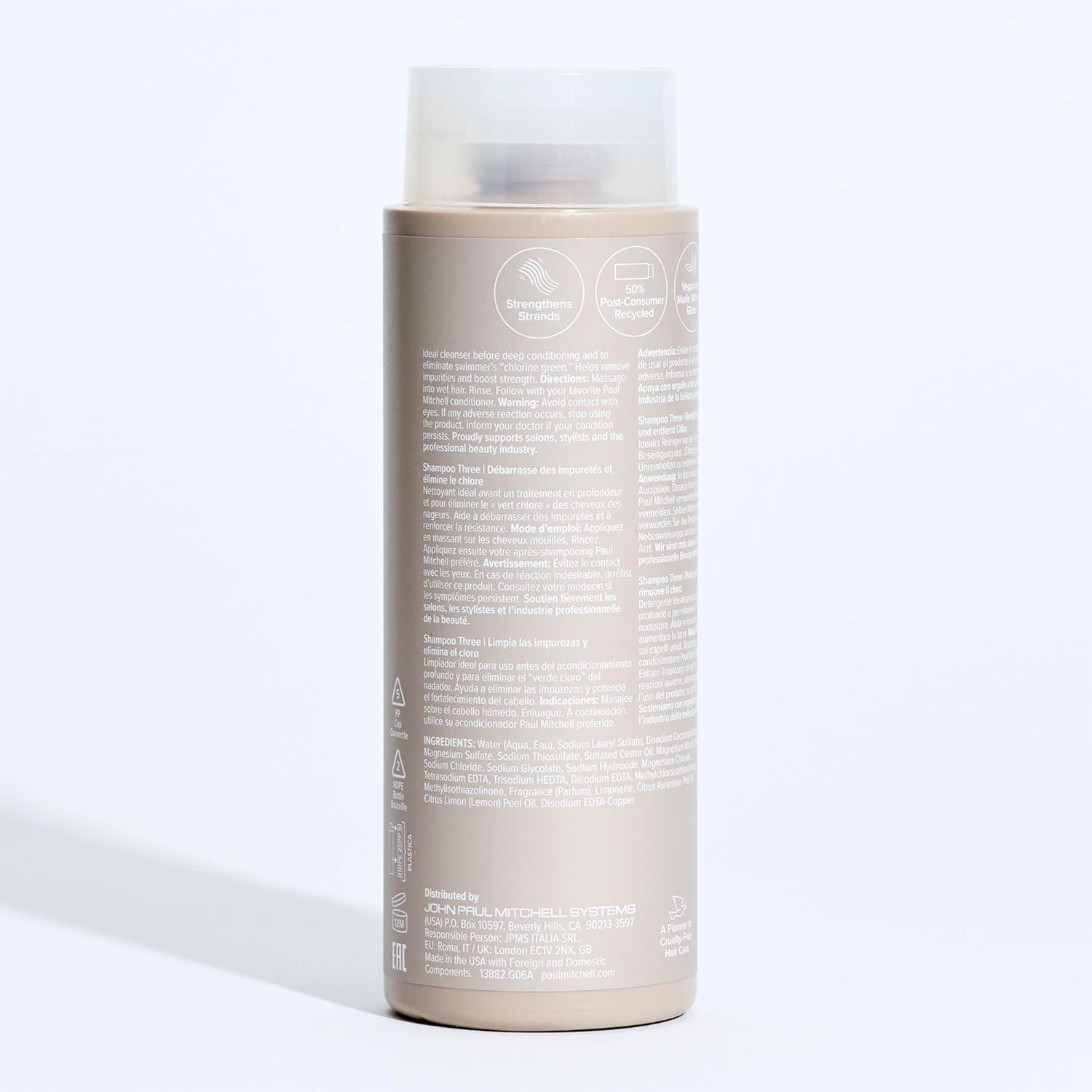 image:imagePaul Mitchell Shampoo Three Clarifying Shampoo Cleanses Impurities Removes Chlorine For All Hair Types Great For SwimmersVibrant zesty pink grapefruit scent