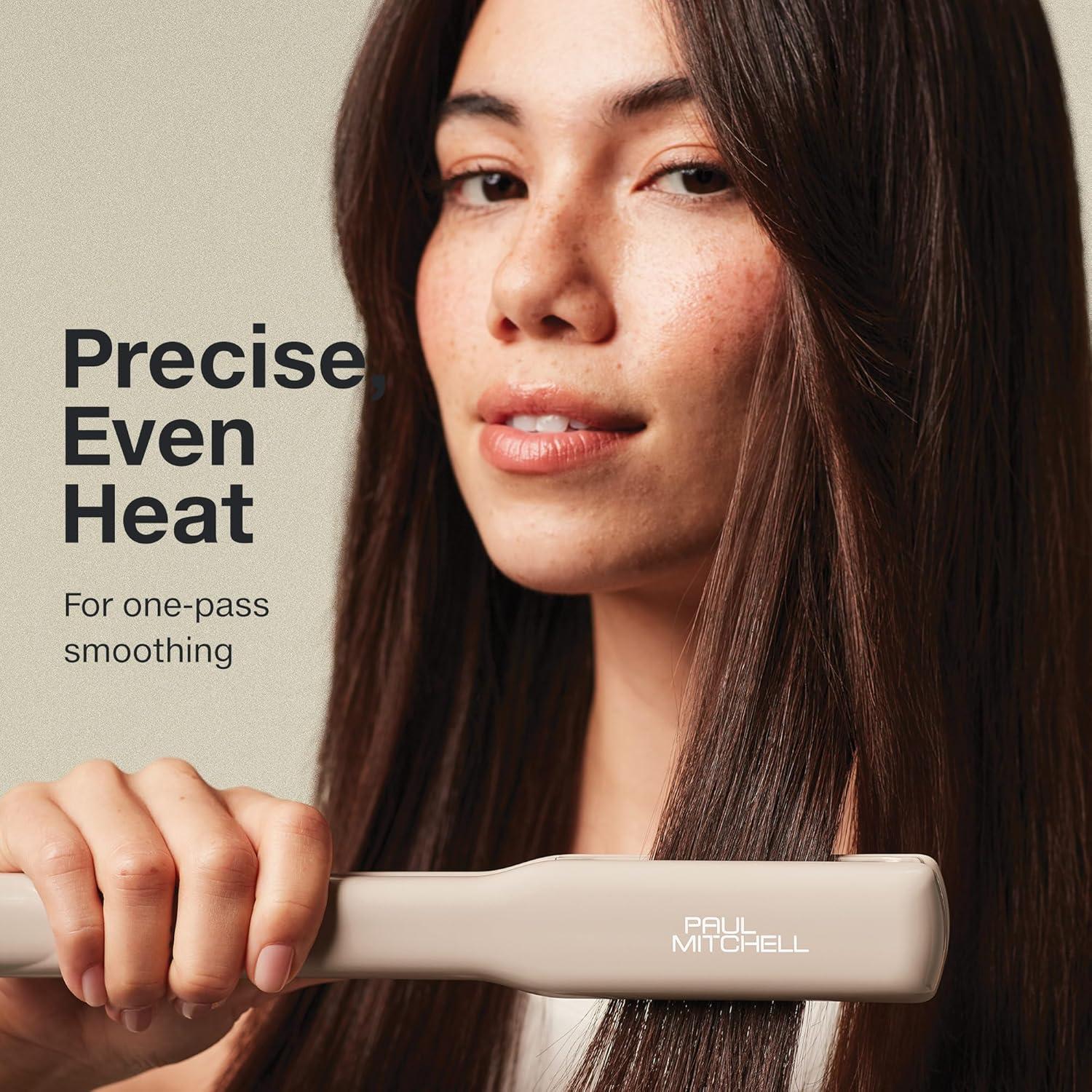 image:imagePaul Mitchell Smooth Ceramic Flat Iron Adjustable Heat Settings for Smoothing Straightening125 CeraShine Ceramic Plates Taupe