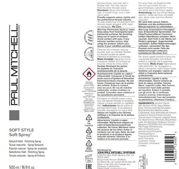 image:imagePaul Mitchell Soft Hairspray Lightweight Soft Hold Brushable Finish For All Hair TypesAromatic almond scent