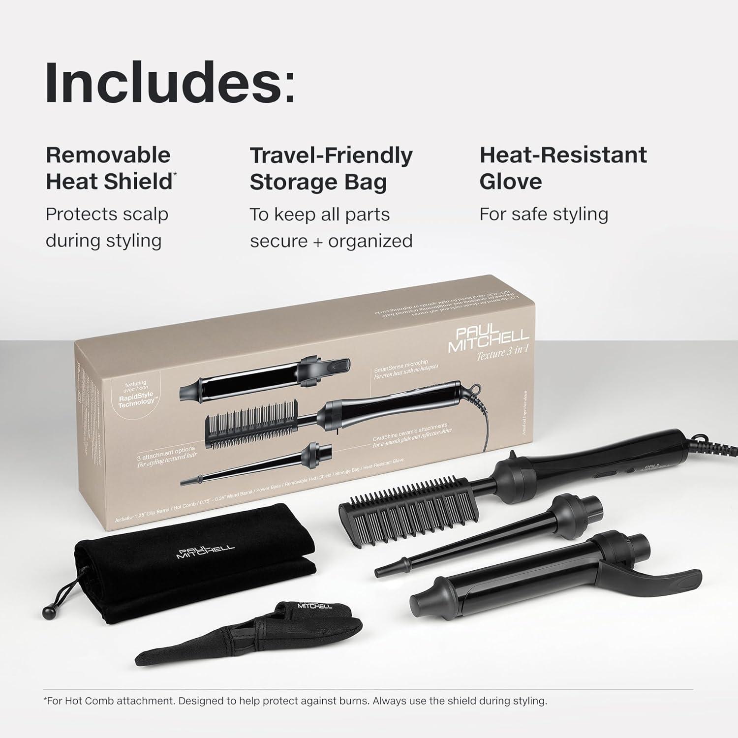 image:imagePaul Mitchell Texture 3in1 Interchangeable Curling Iron amp Hot Comb