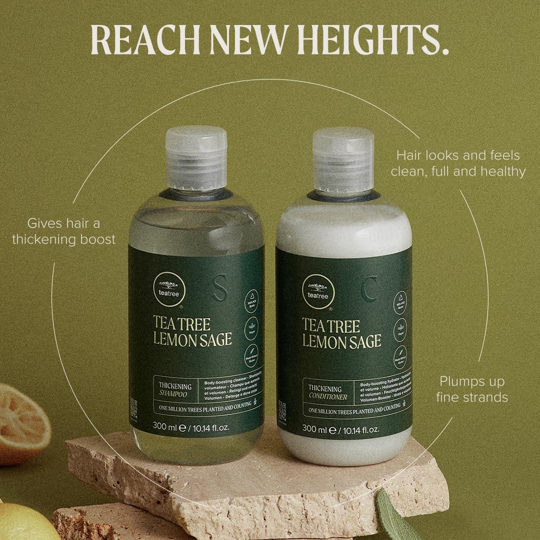 image:imageTea Tree Lemon Sage Thickening Shampoo Builds Body Boosts Volume For Fine Hair1014 Fl Oz Pack of 1