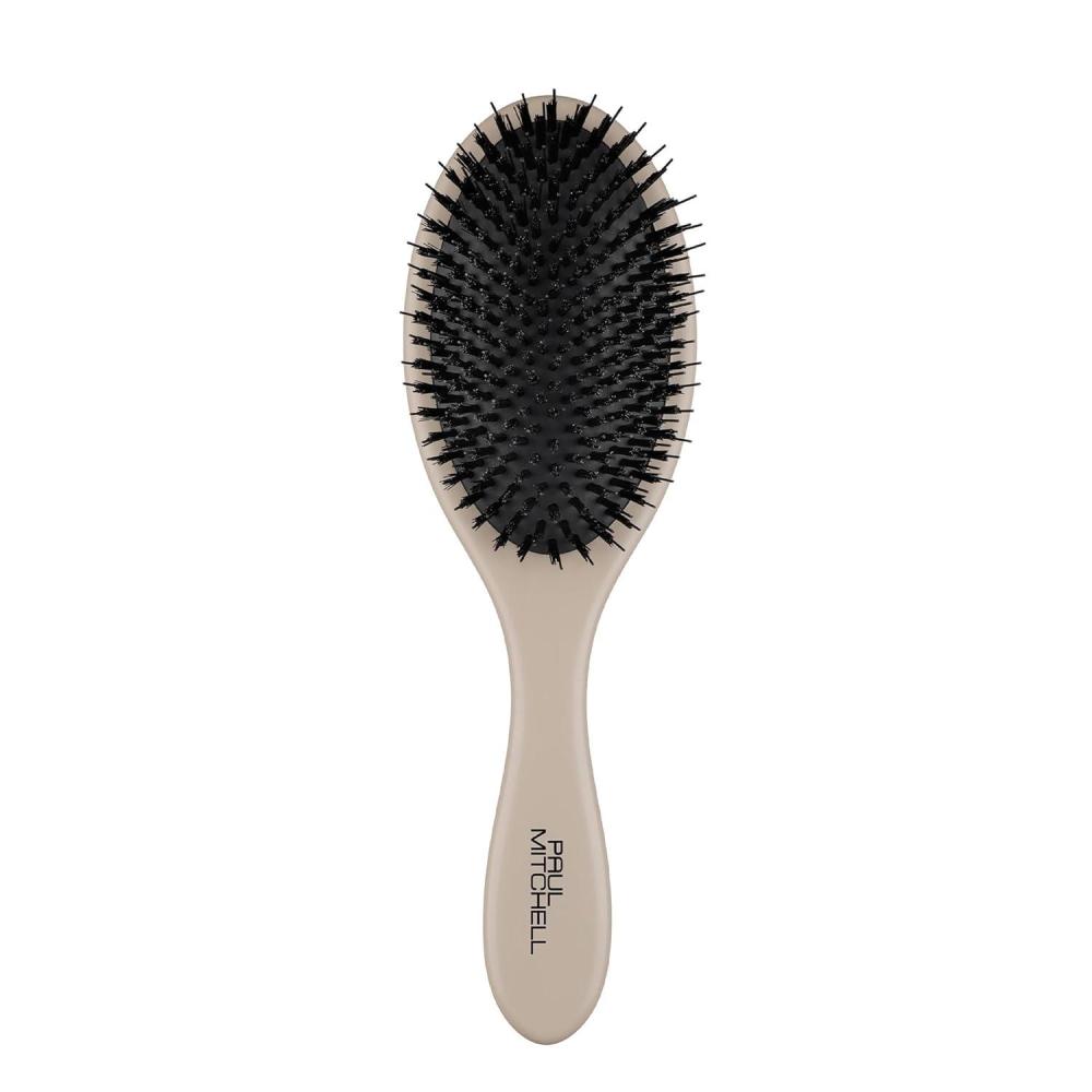 image:imagePaul Mitchell Dressing Hair Brush Vegan Boar Bristles For Frizz Control Boosting Shine All Hair Types Taupe Made of 100 Recycled Plastic