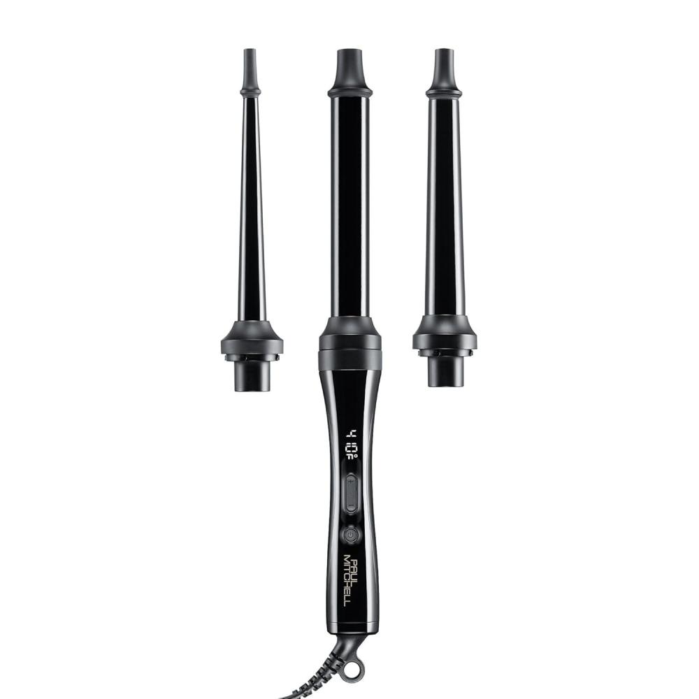 image:imagePaul Mitchell Unclipped 3in1 Ceramic Interchangeable Curling Wand 3 Wands for Multiple Hairstyles