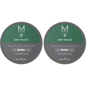 MITCH by Paul Mitchell Dry Paste Texture Clay for Men, High Hold, Ultra-Matte Finish, For All Hair Types(3 Ounce (Pack of 2))
