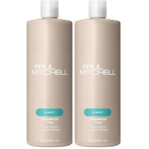 Paul Mitchell Shampoo Two, Clarifying Shampoo, Deep Cleanses + Removes Buildup, For All Hair Types, Especially Oily Hair(33.8 Fl Oz (Pack of 2))
