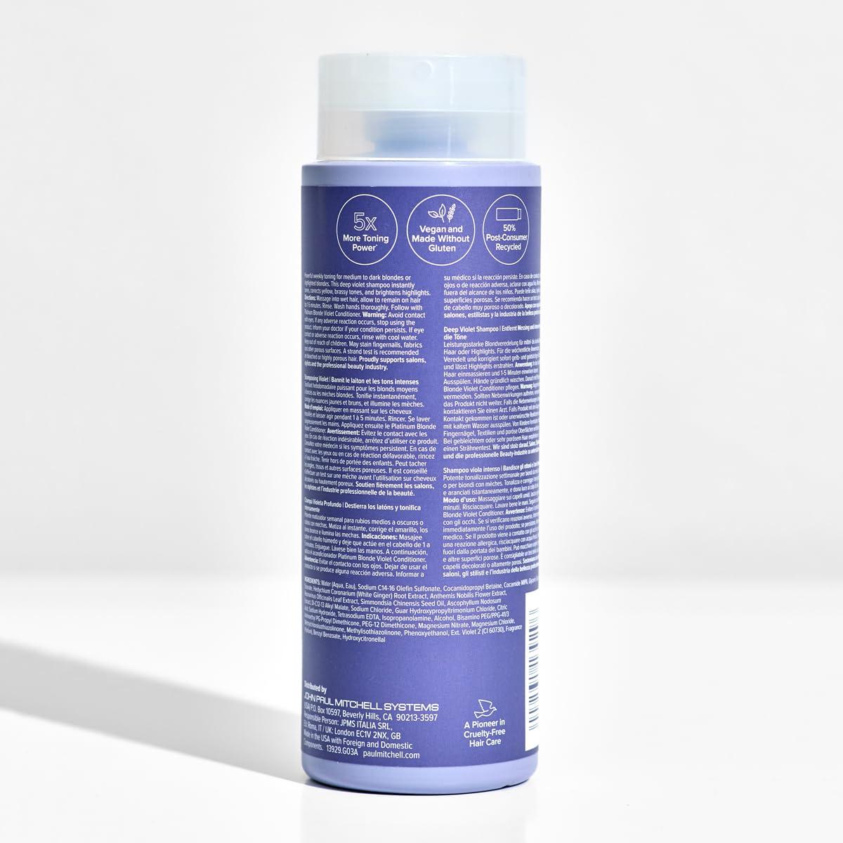 image:imagePaul Mitchell Platinum Plus Deep Violet Shampoo Banishes Brass Intensely Tones Ideal for Blonde Highlighted Gray or Silver Hair1014 Fl Oz Pack of 1