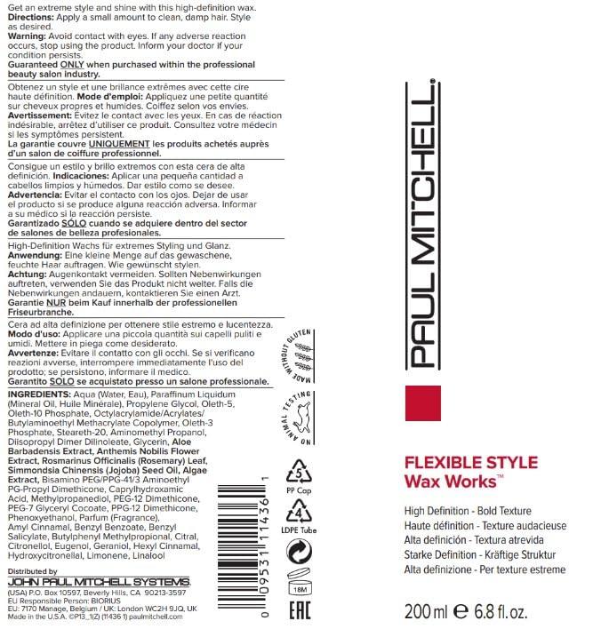 image:imagePaul Mitchell Wax Works Hair Gel High Definition Bold Texture For All Hair Types 68 fl oz
