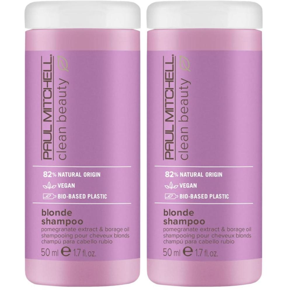 image:imagePaul Mitchell Clean Beauty Blonde Purple Shampoo Gently Cleanses Eliminates Brassy Tones For ColorTreated Hair Naturally Light Hair Colors17 Fl Oz Pack of 2