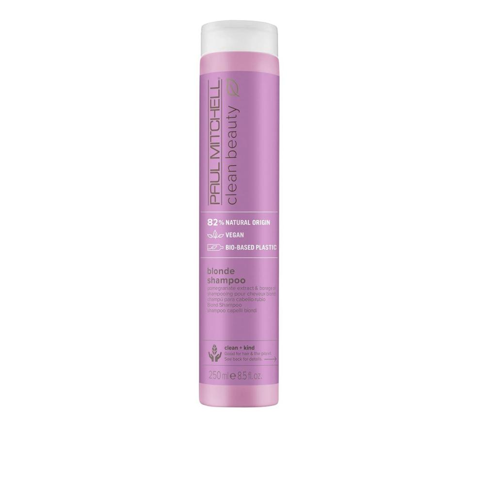 image:imagePaul Mitchell Clean Beauty Blonde Purple Shampoo Gently Cleanses Eliminates Brassy Tones For ColorTreated Hair Naturally Light Hair Colors85 Fl Oz Pack of 1
