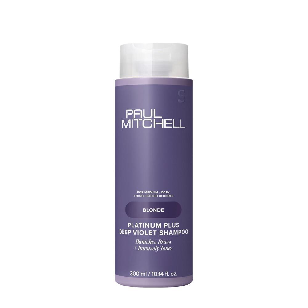 image:imagePaul Mitchell Platinum Plus Deep Violet Shampoo Banishes Brass Intensely Tones Ideal for Blonde Highlighted Gray or Silver Hair1014 Fl Oz Pack of 1