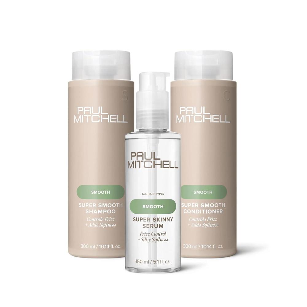 image:imagePaul Mitchell Super Smooth Shampoo and Conditioner 1014 fl oz Super Skinny Serum Blowout Primer 51 fl oz Set