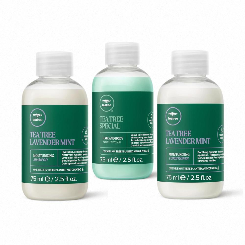 image:imageTea Tree Lavender Mint Moisturizing Shampoo and Conditioner Hydrates Soothes Hair and Body Moisturizer LeaveIn Conditioner Body Lotion AfterShave Cream 25 oz Travel Set