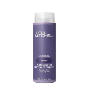 Paul Mitchell Platinum Plus Deep Violet Shampoo, Banishes Brass + Intensely Tones, Ideal for Blonde, Highlighted, Gray or Silver Hair(10.14 Fl Oz (Pack of 1))